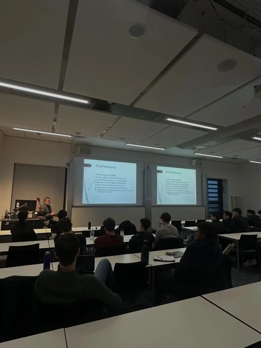A full lecture theatre at a SOBIC speaker session
